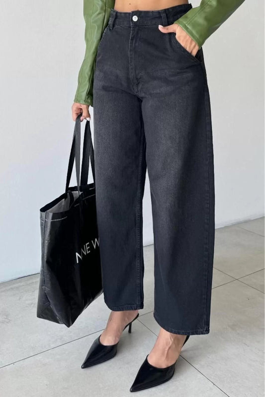 Style Women Fashion Denim Jeans Pants Long Wide Leg High Waist Jeans