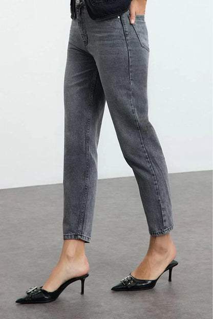 Style Women Fashion Denim Jeans Pants Regular Skinny Leg High Waist Mom Jeans