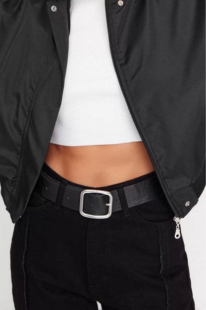 Design Plain Lined Collar Standard Oversize Judge Women's Gathered Detail Water Repellent Bomber Jacket Coat