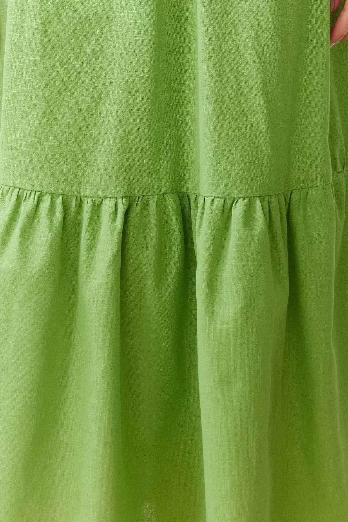 Fashion Woven Plain Halter Strapless Beach Green Woven One Shoulder Blouse Skirt Set