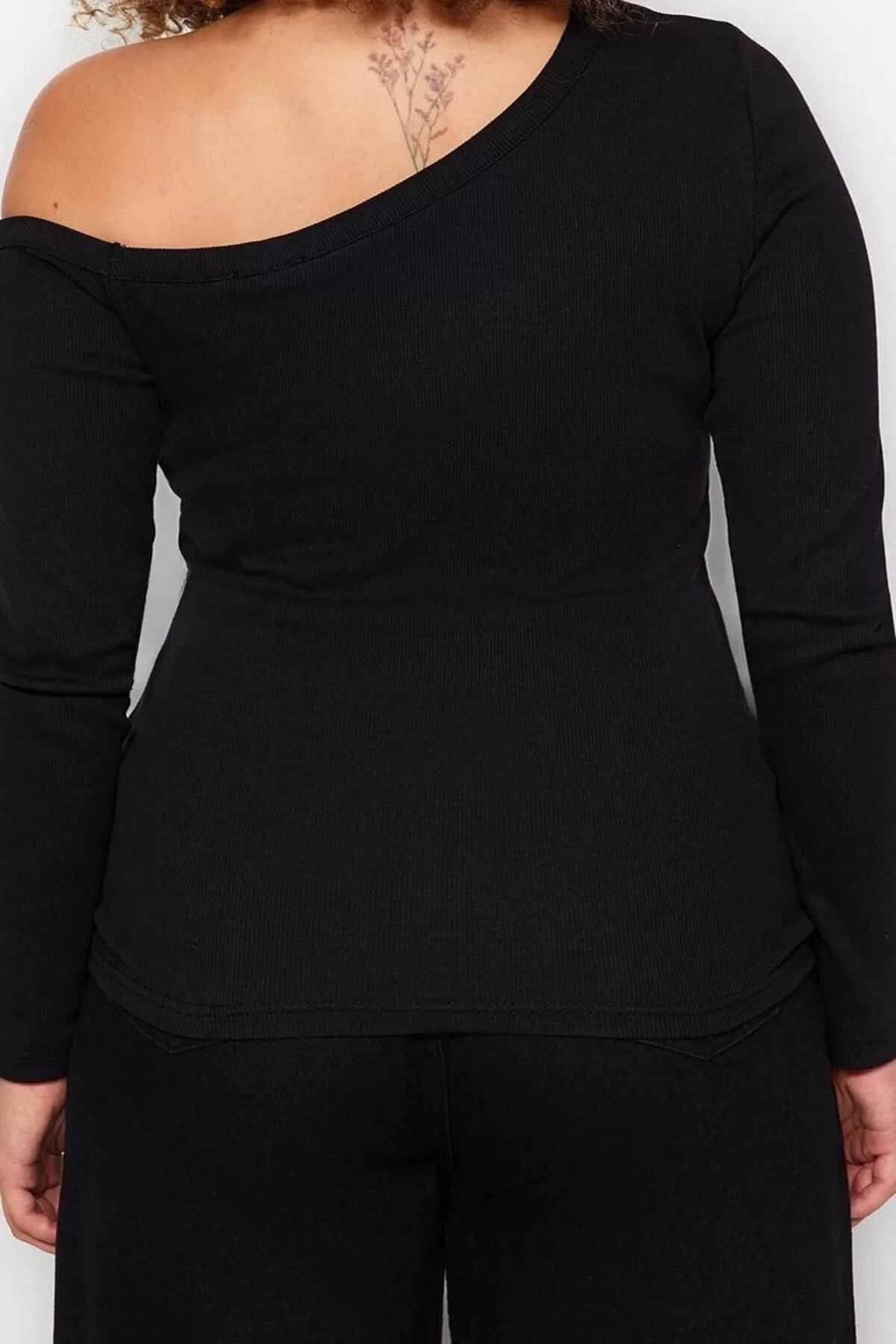 Fashion Plus Size Turn-down Collar Knitted Fit Plain Pattern Casual Daily Regular Long Sleeve Blouse