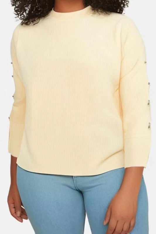 Fashion Plus Size Turtleneck Knitwear Fit Plain Pattern Casual Daily Regular Long Sleeve Blouse