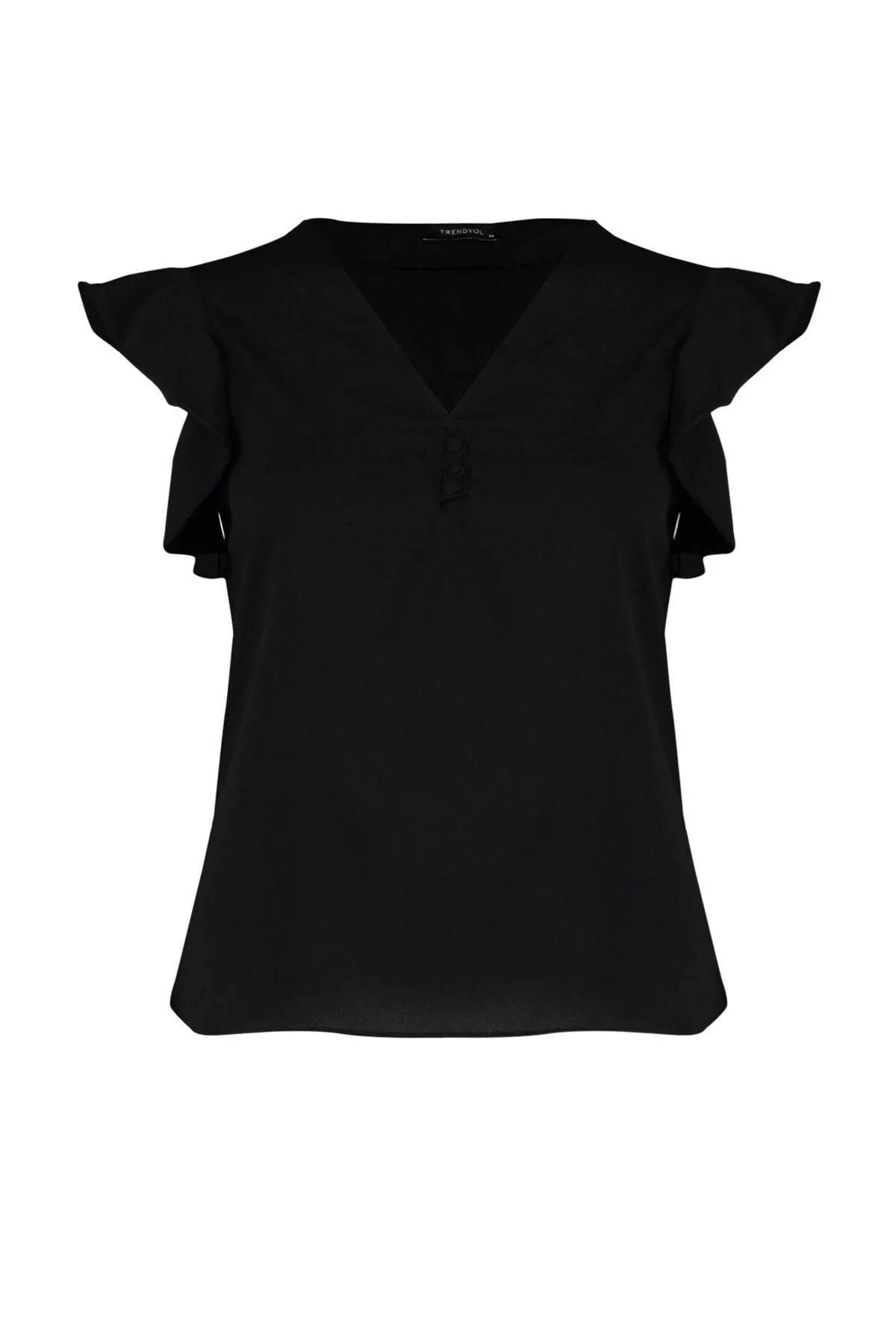 Fashion Plus Size V Neck Woven Regular Plain Pattern Casual Daily Regular Short Sleeve Blouse