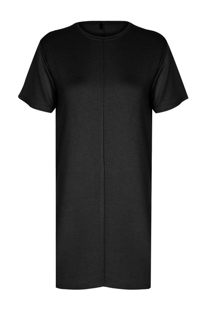 Fashion Regular Casual Daily Jersey Knitted Crew Neck Short Sleeve T-Shirt Dress Mini Length Dress