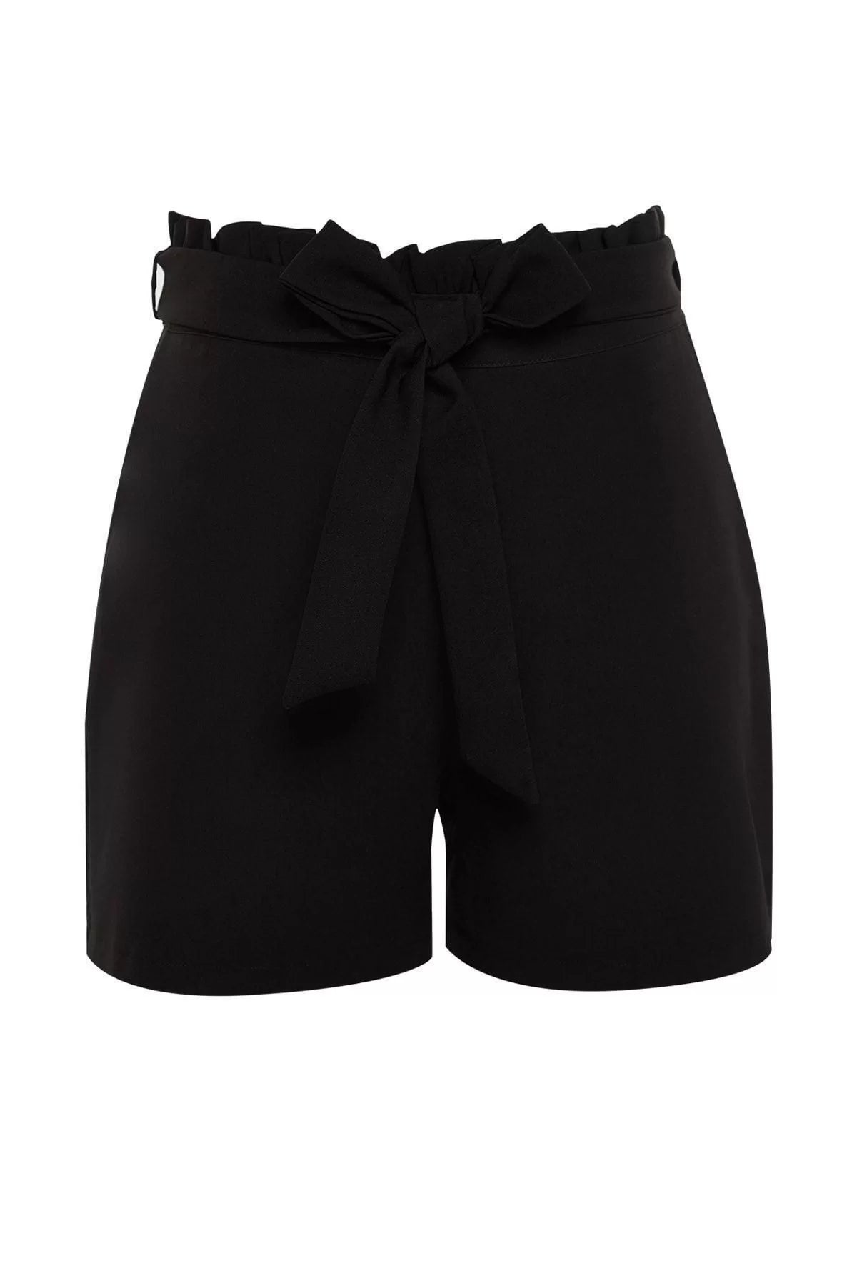 Plus Size Fashion Woven Normal Waist Wide Leg Casual Black Finike Carrot Woven Shorts Bermuda