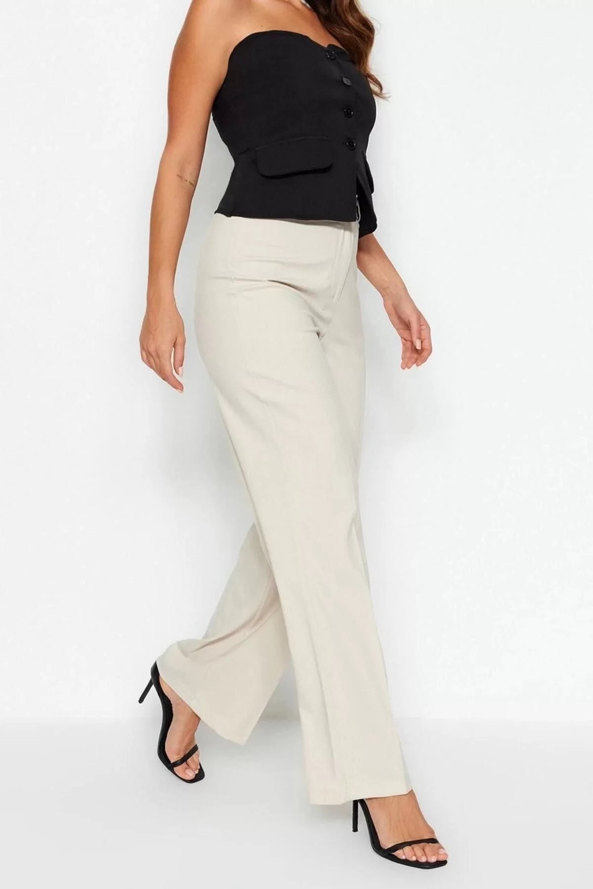 Women's New Fashion Wide Leg Long Length Woven Wide Leg Wide Leg High Waist Trousers