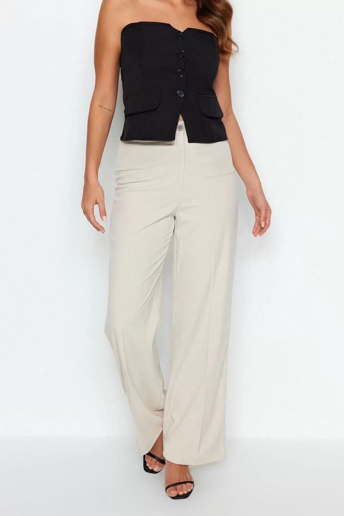 Women's New Fashion Wide Leg Long Length Woven Wide Leg Wide Leg High Waist Trousers