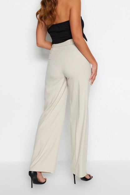 Women's New Fashion Wide Leg Long Length Woven Wide Leg Wide Leg High Waist Trousers