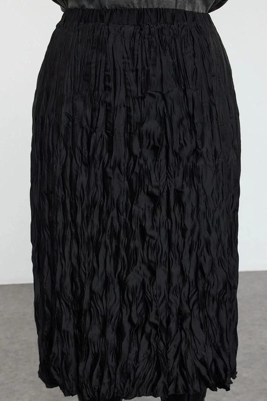 Modern Style Plus Size Unlined Woven Midi Length Woven Skirt