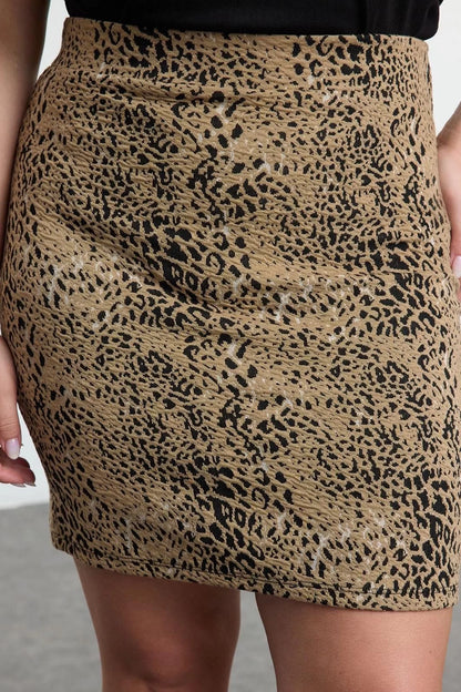 Modern Style Plus Size Unlined Knitted Mini Animal Patterned Knitted Skirt