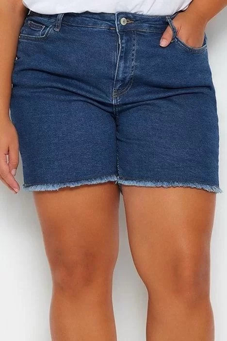 Plus Size Fashion Denim High Waist Skinny Leg Casual Black High Waist Skinny Shorts Bermuda