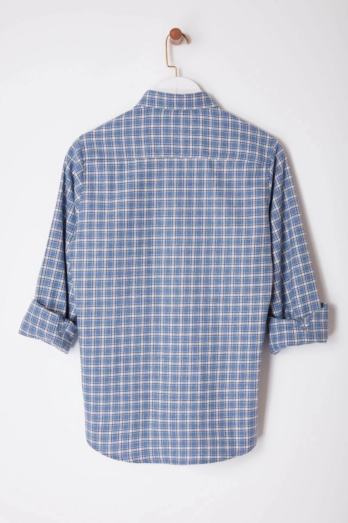 Stylish Plaid Checkered Pattern Shirt Collar Slim Woven Men's Shirt