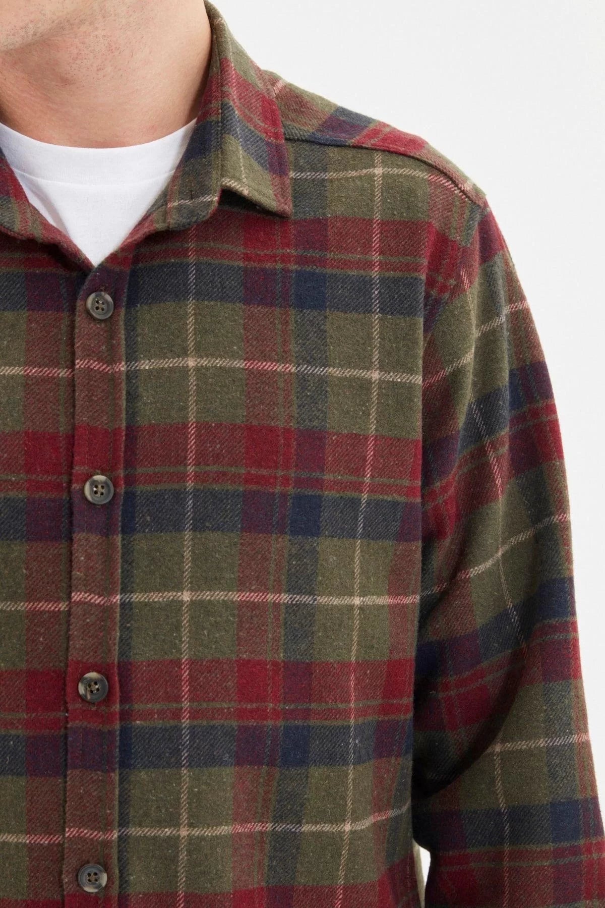 Stylish Plaid Checkered Pattern Shirt Collar Regular Fit Winter Plaid Plaid Lumberjack Shirt