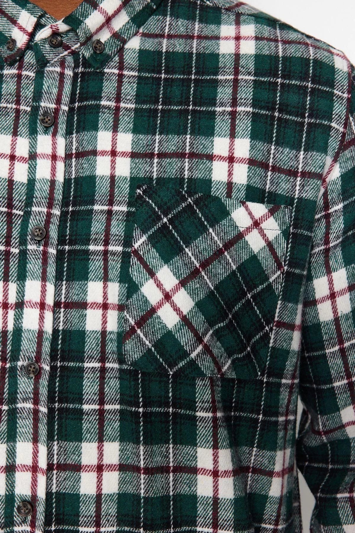 Stylish Plaid Check Pattern Button-down Collar Regular Fit Lumberjack Check Winter Button-down Collar Plus Size Shirt