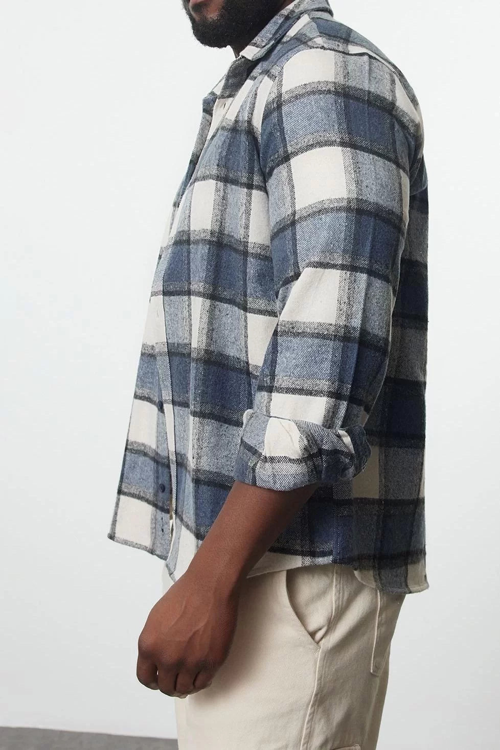 Stylish Plaid Checkered Pattern Shirt Collar Plus Size Winter Plaid Lumberjack Shirt