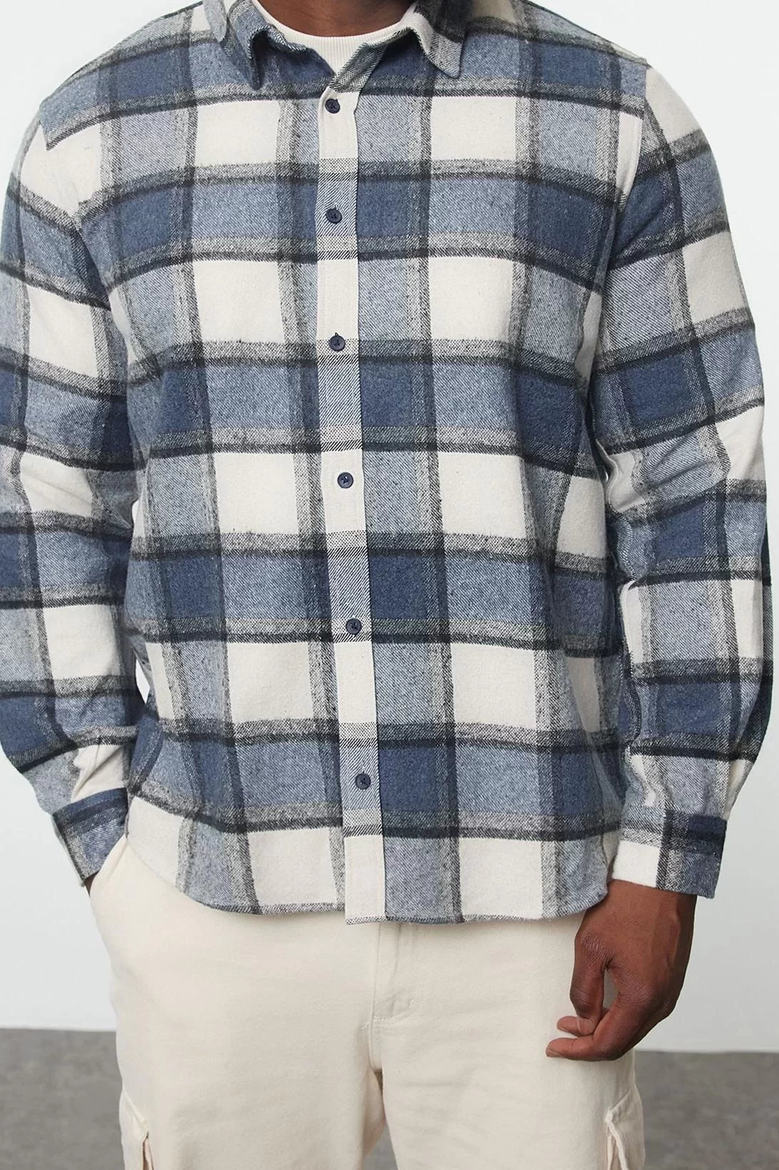 Stylish Plaid Checkered Pattern Shirt Collar Plus Size Winter Plaid Lumberjack Shirt