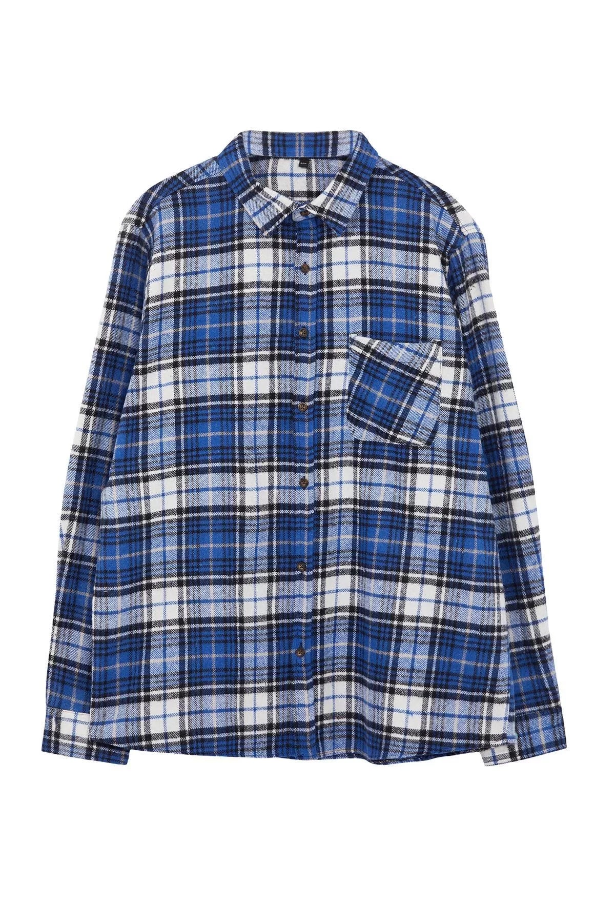 Stylish Plaid Checkered Pattern Shirt Collar Regular Fit Winter Plaid Plaid Lumberjack Plus Size Shirt