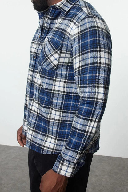 Stylish Plaid Checkered Pattern Shirt Collar Regular Fit Winter Plaid Plaid Lumberjack Plus Size Shirt