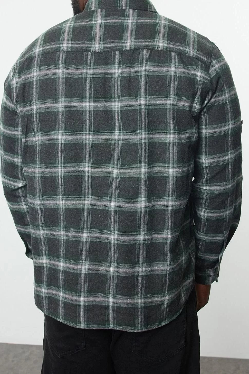 Stylish Plaid Check Pattern Shirt Collar Plus Size Winter Plaid Check Lumberjack Shirt