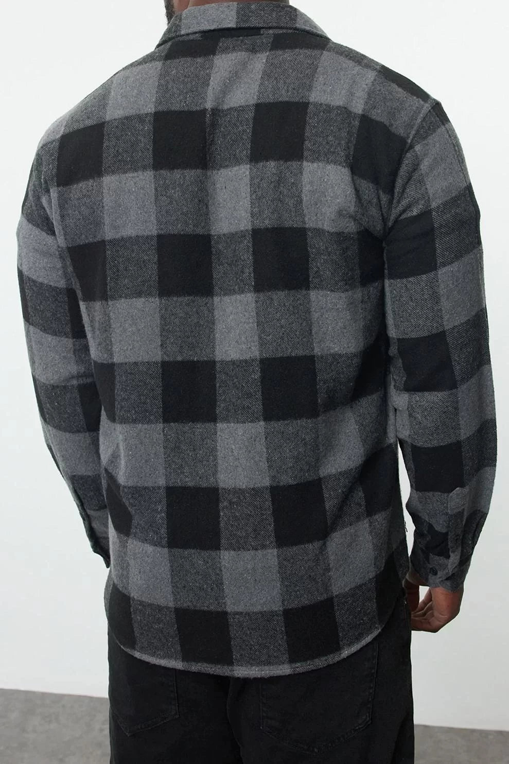 Stylish Plaid Checkered Pattern Shirt Collar Plus Size Winter Plaid Lumberjack Shirt