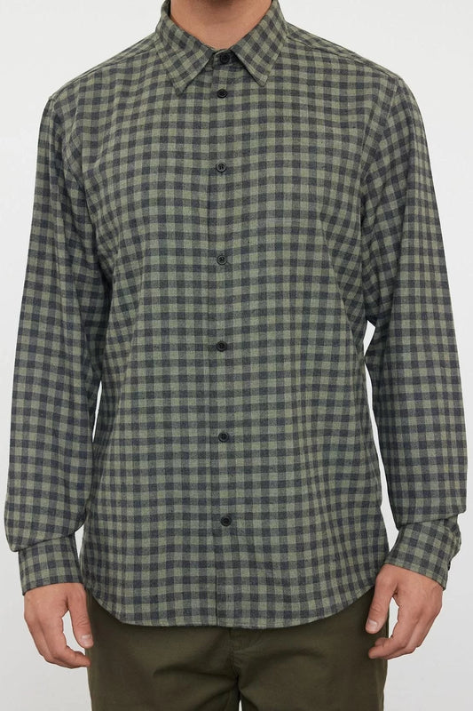 Stylish Plaid Check Pattern Button-down Collar Regular Fit Winter Plaid Plaid Lumberjack Shirt