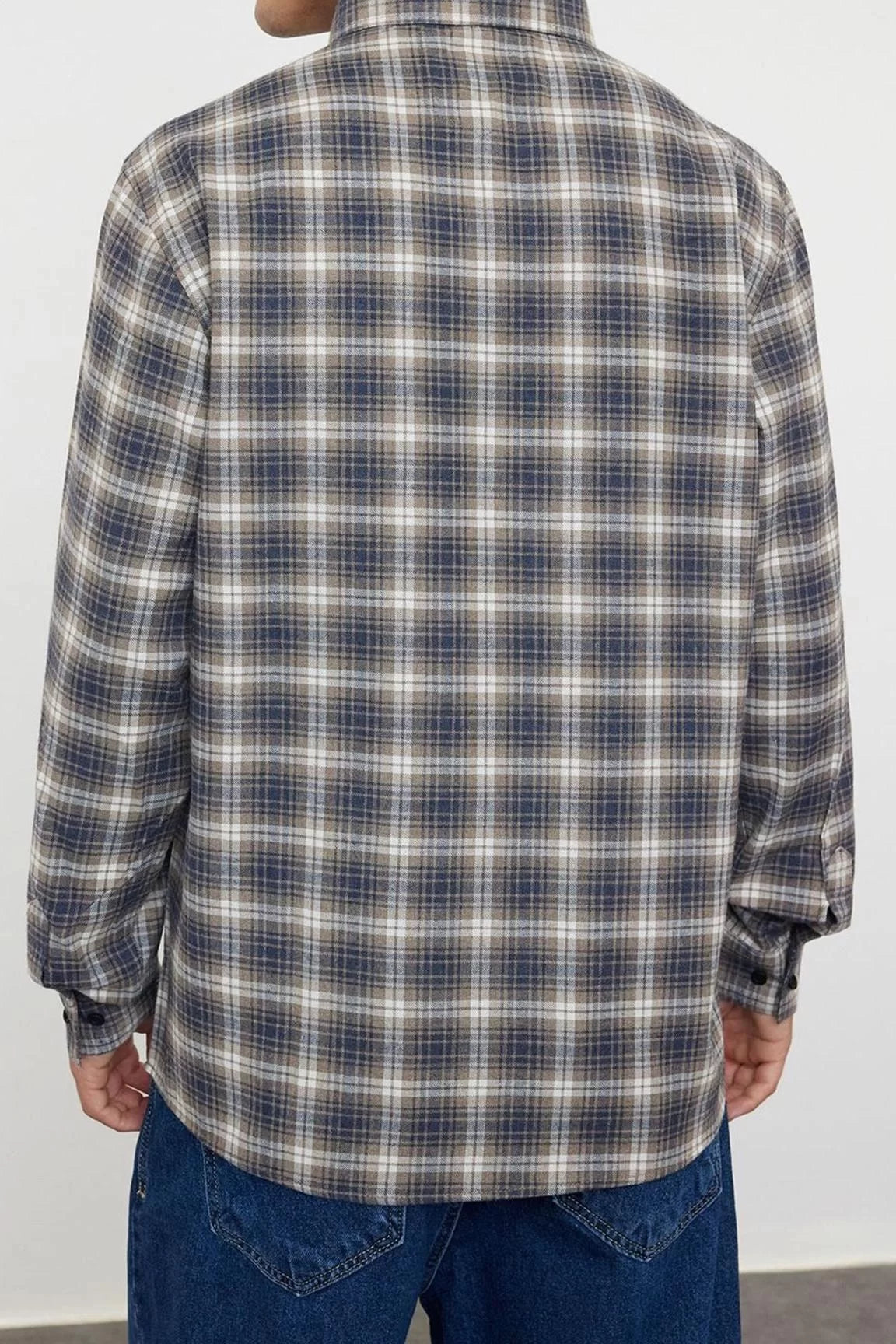 Stylish Plaid Check Pattern Button-down Collar Regular Fit Plaid Patterned Unisex Lumberjack Flannel Shirt