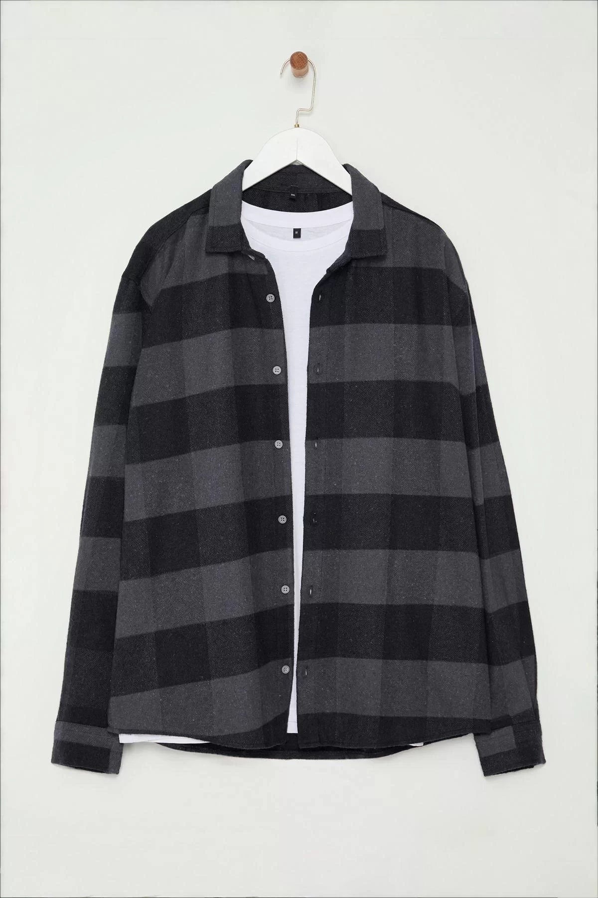 Stylish Plaid Checkered Pattern Shirt Collar Regular Fit Winter Plaid Lumberjack Shirt