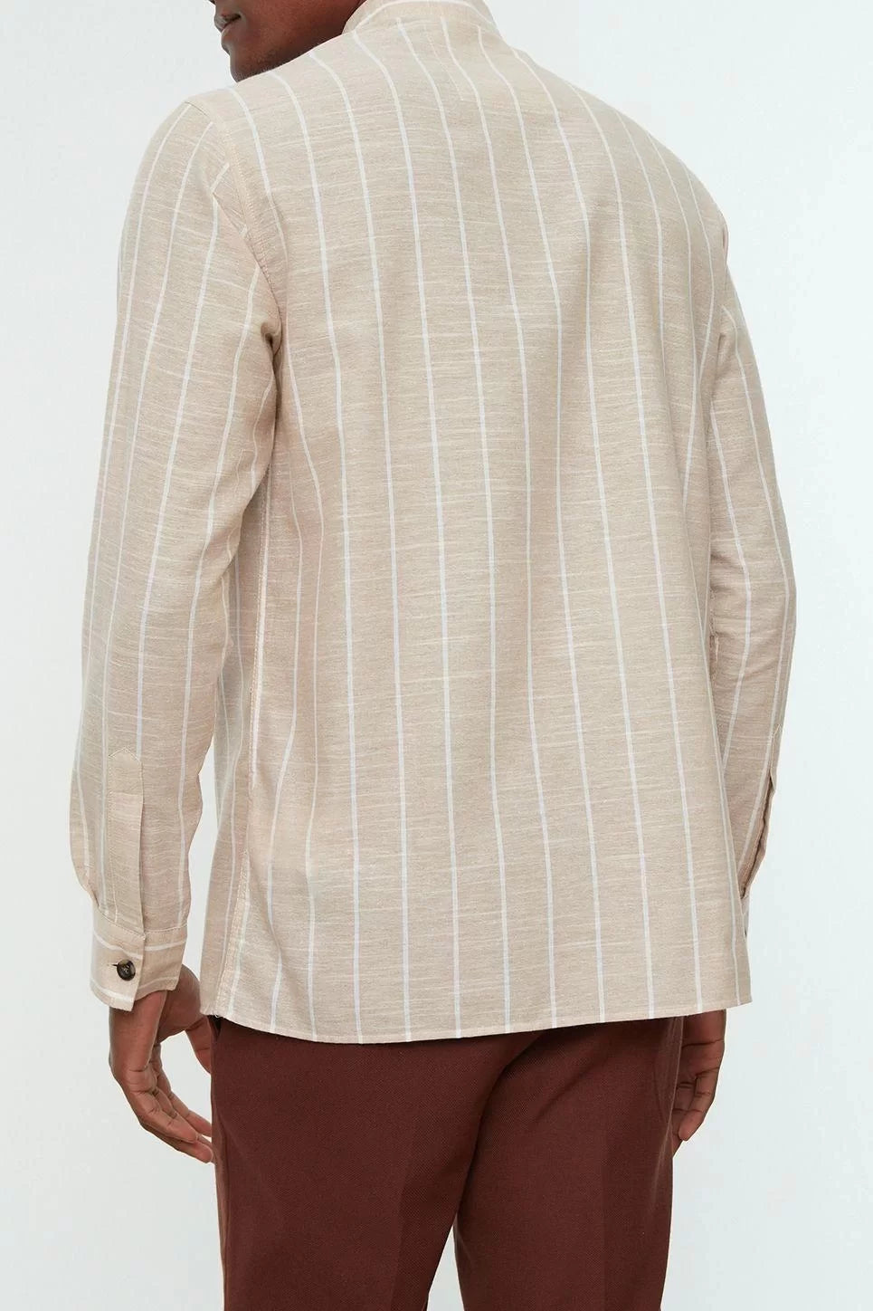 Stylish Striped Pattern Shirt Collar Men's Regular Fit Shirt Collar Striped Shirt