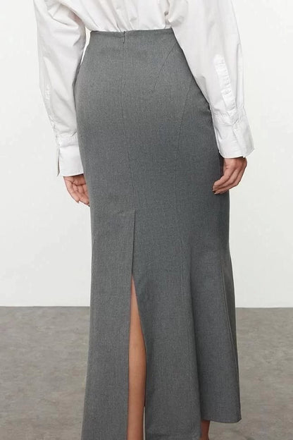 Modern Style Unlined Woven Midi Length Godeli Fish Shape Maxi Length Woven Skirt