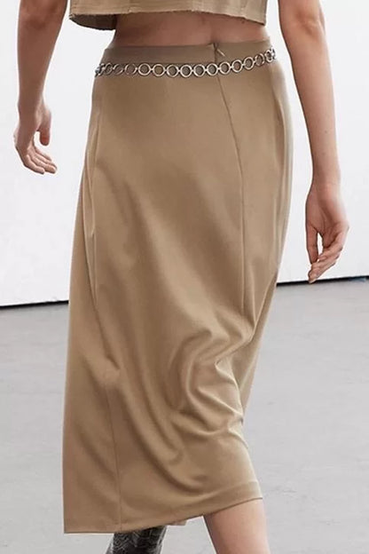 Modern Style Unlined Woven Midi Length Limited Edition Ederli Fabric Pleated Midi Length Woven Skirt