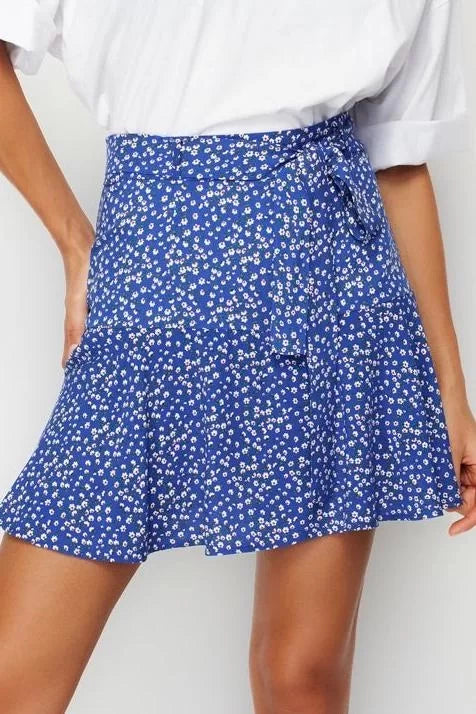 Fashion Woven High Waist Wide Leg Casual Multicolored Floral Patterned Viscose Woven Shorts Skirt